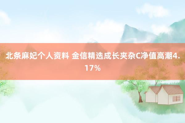 北条麻妃个人资料 金信精选成长夹杂C净值高潮4.17%