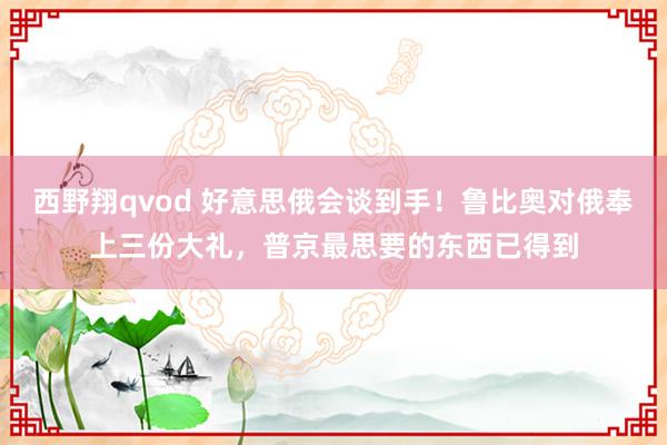 西野翔qvod 好意思俄会谈到手！鲁比奥对俄奉上三份大礼，普京最思要的东西已得到