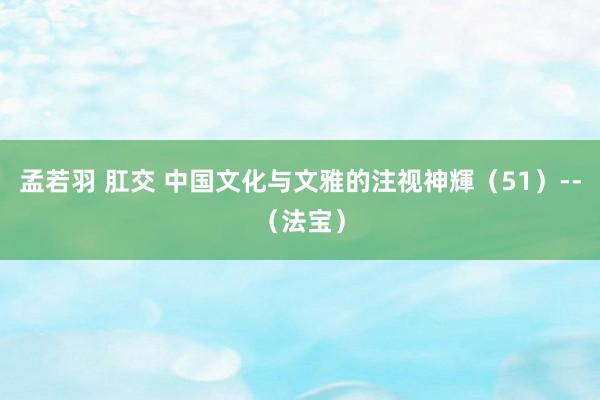 孟若羽 肛交 中国文化与文雅的注视神輝（51）--（法宝）